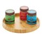 mDesign Round Bamboo Lazy Susan Spinner for Kitchen or Pantry